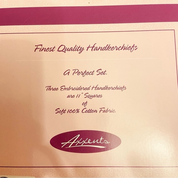Axxents Fine Quality Soft 100% Cotton Retro Style Handkerchiefs Set. - Picture 2 of 2